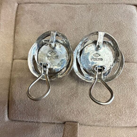 JUDITH JACK 925 Sterling Vintage Real Black Onyx & Marcasite  Judith Jack Onix Marcasite 925 Sterling Silver Earrings